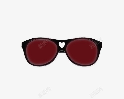 眼镜png免抠素材_新图网 https://ixintu.com 卡通眼镜 护眼罩 深红色镜片 眼镜框 眼镜框贴纸