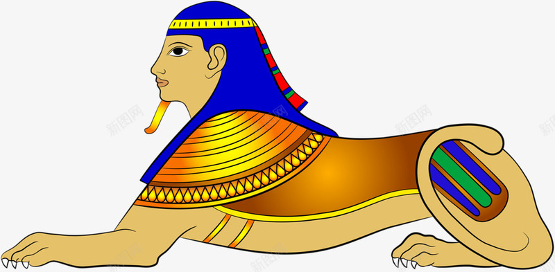 手绘古埃及狮身人面像png免抠素材_新图网 https://ixintu.com 古埃及 埃及图腾人像 壁画 手绘 狮身人面像 金字塔壁画