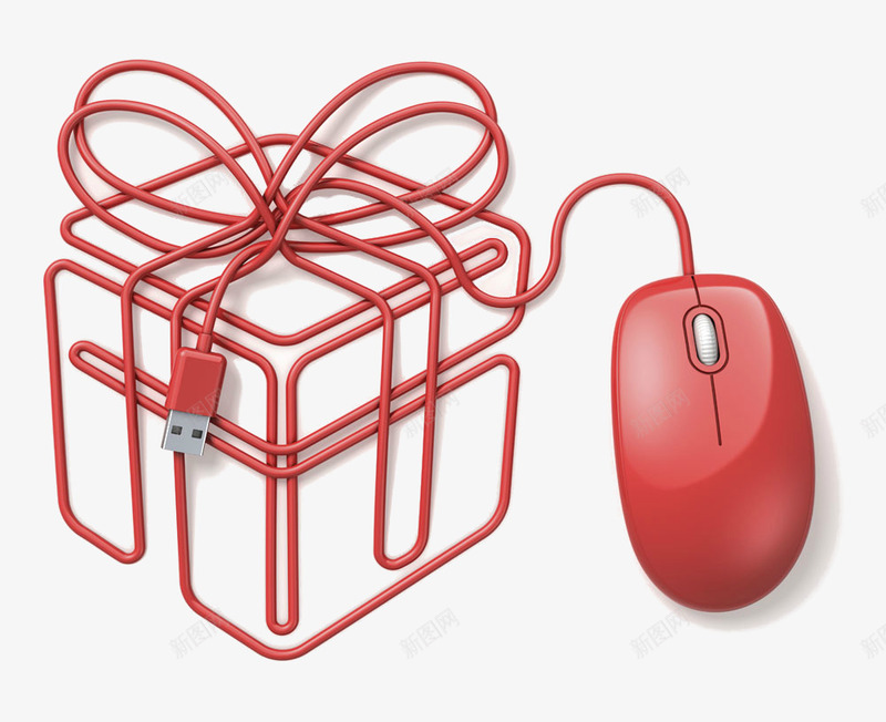 创意红色鼠标png免抠素材_新图网 https://ixintu.com 创意 正方形 红色 装饰 鼠标