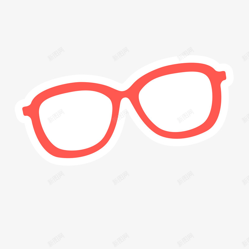 红色眼镜墨镜png免抠素材_新图网 https://ixintu.com 墨镜 眼镜 红色框 红色的 镜片