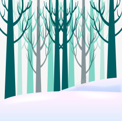 雪地树林素材