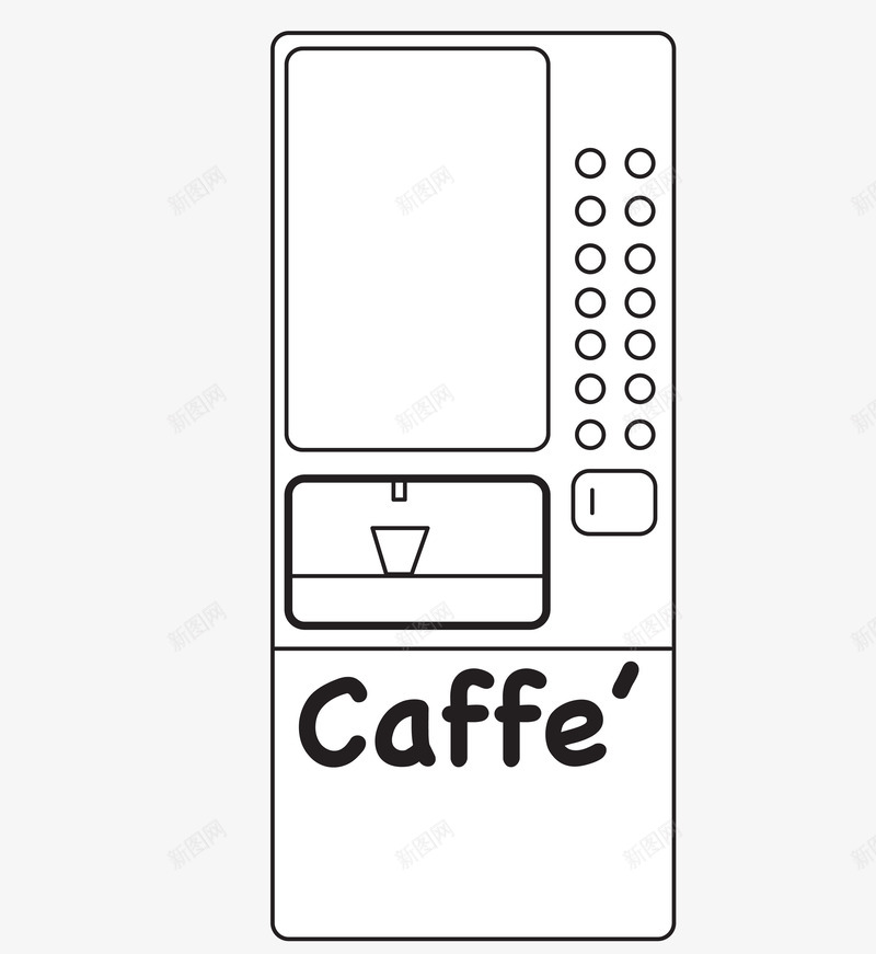 咖啡机线描png免抠素材_新图网 https://ixintu.com 咖啡机 家电 线描 黑色