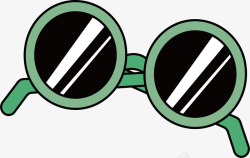 绿色墨镜绿色边框眼镜矢量图高清图片
