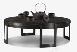 黑色中国风茶桌家具素材
