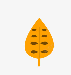 橘黄色卡通叶子简图素材