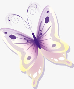 淡紫色蝴蝶矢量图素材