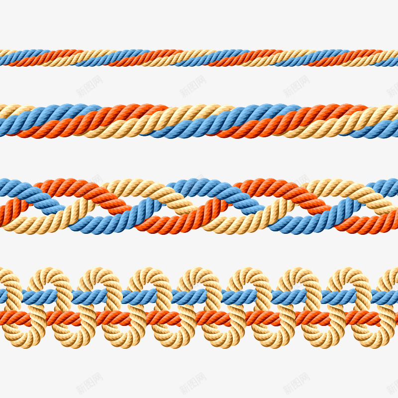 绳子png免抠素材_新图网 https://ixintu.com 彩色 拧成一股绳 橙色 绳 绳子 蓝色