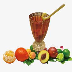 热带水果饮料素材
