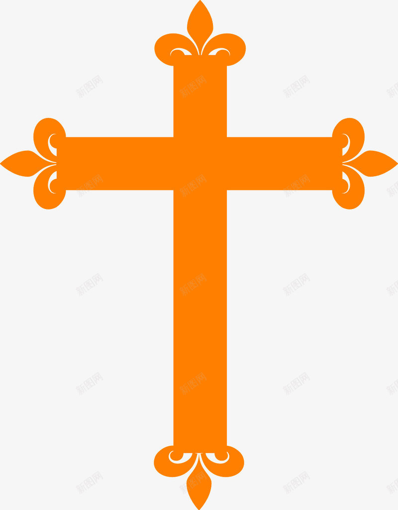 橘黄色的十字架png免抠素材_新图网 https://ixintu.com 十字架 橘黄色 花瓣 装饰