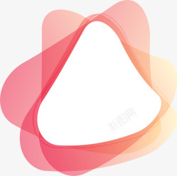橘粉色三角装饰框矢量图素材