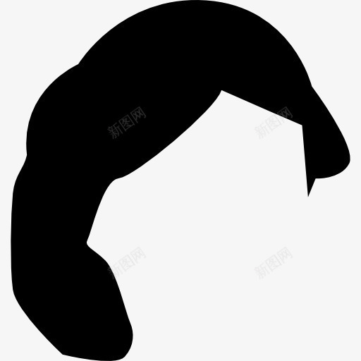 黑色的短发造型图标png_新图网 https://ixintu.com 假发 头发 头发的形状 形状 短头发