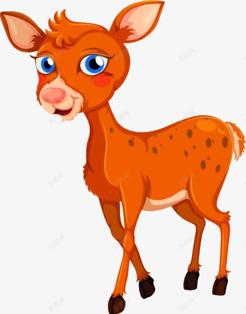 橘色可爱小鹿简图png免抠素材_新图网 https://ixintu.com 动物 卡通 可爱的 小鹿 橘色毛发 眼睛 简图