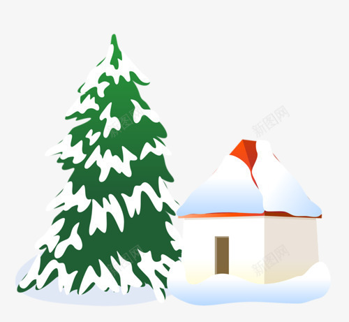圣诞节雪地png免抠素材_新图网 https://ixintu.com 圣诞树 雪 雪地 雪屋
