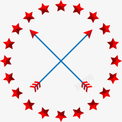 红色五角星箭头素材