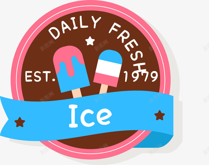 褐色冰棒雪糕标签png免抠素材_新图网 https://ixintu.com 冰棒 冰淇淋 甜品标签 矢量标签 褐色 雪糕 餐饮