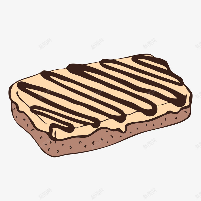 方形蛋糕png免抠素材_新图网 https://ixintu.com 卡通 可口 吃的 巧克力 扁平化 拿破仑蛋糕 美味 食物