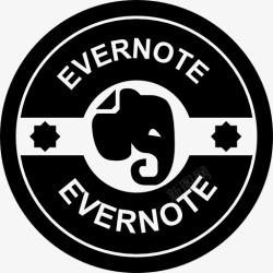 社会徽章Evernote的复古徽章图标高清图片