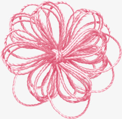 粉色手工绳子花朵素材