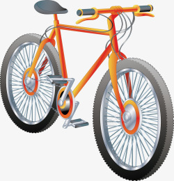 骑行车橘色自行车高清图片