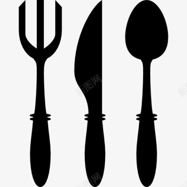 叉刀和勺子餐具图标图标