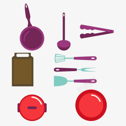 紫色餐具图案素材
