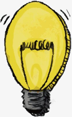 黄色手绘灯泡素材