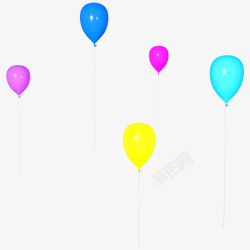 彩色光泽气球元素素材