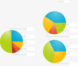 手绘饼状图素材