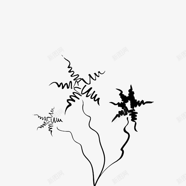 手绘黑色花卉图标png_新图网 https://ixintu.com 植物 线描 线描花矢量图 线条手绘 花卉 黑色手绘