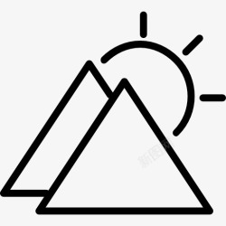 天曌山晴天符号轮廓三角山图标高清图片