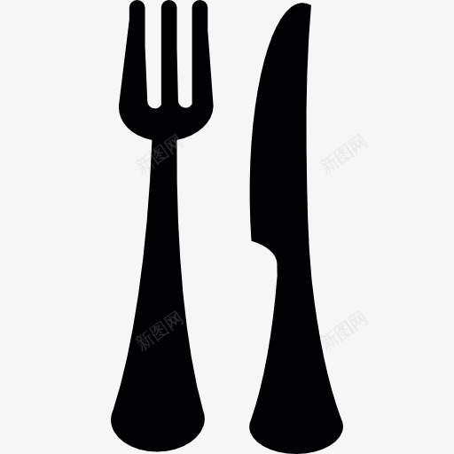 刀和叉图标png_新图网 https://ixintu.com 剪影 午餐 吃 工具和器具 食品 餐具