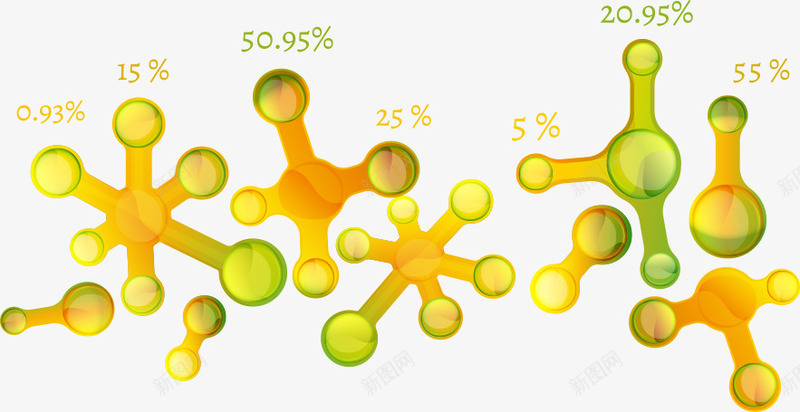 黄色绿色球形分子矢量图eps免抠素材_新图网 https://ixintu.com 分子 球形分子 矢量分子 绿色球形分子 黄色分子 矢量图