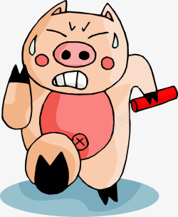 小猪跑步手绘跑步的小猪高清图片