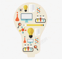 化学笔记科学元素图标灯泡高清图片