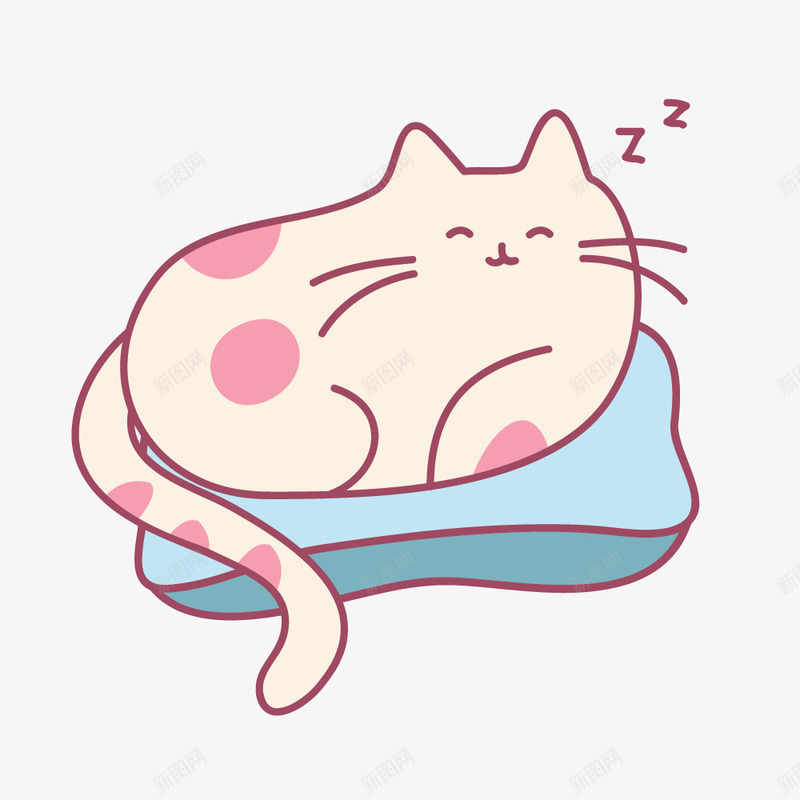 睡觉的猫咪png免抠素材_新图网 https://ixintu.com png图形 png装饰 动物 宠物 猫咪 装饰 躺被窝里的卡通猫