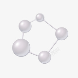 白色圆球形元素结构形式素材