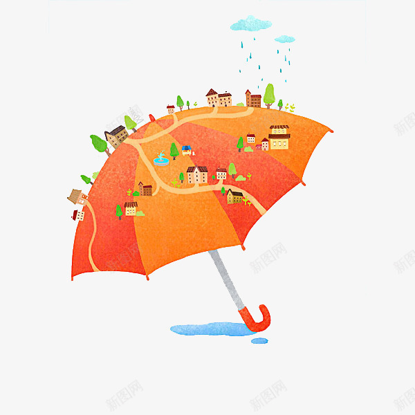 一把雨伞png免抠素材_新图网 https://ixintu.com 下雨 乡村 乡村剪影 剪影 卡通 手绘 简笔 美丽的 雨伞