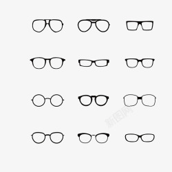 黑色的眼镜手绘眼镜矢量图高清图片