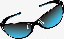 帅气太阳蓝色眼镜遮阳配饰矢量图高清图片