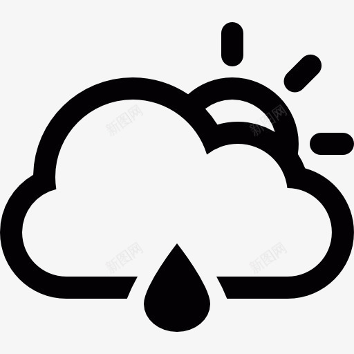 云与太阳和雨滴图标png_新图网 https://ixintu.com 云 天气 太阳 雨 雨滴