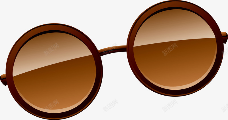 褐色卡通眼镜png免抠素材_新图网 https://ixintu.com 卡通眼镜 圆形眼镜 墨镜 眼镜店 装饰图案 褐色眼镜