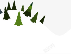 白色雪地和圣诞元素素材