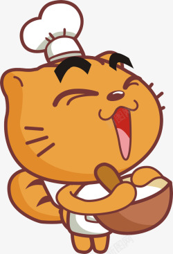 猫咪烘焙师黄色卡通猫咪烘焙师高清图片