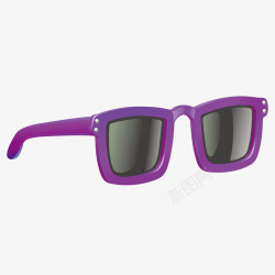 紫色墨镜卡通紫色墨镜高清图片