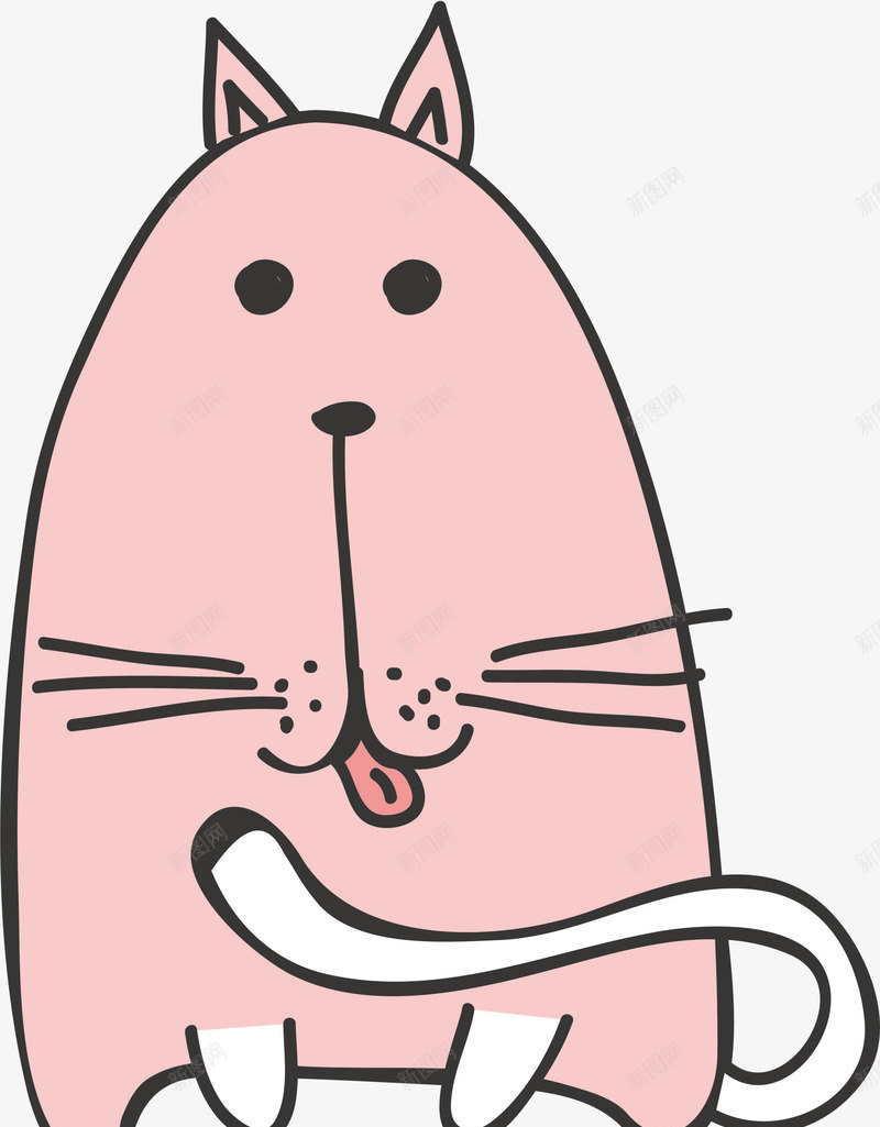 粉色卡通猫咪png免抠素材_新图网 https://ixintu.com 免抠PNG 卡通 可爱 猫咪 童趣 粉色 装饰图案