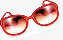 可爱的红色眼镜元素素材