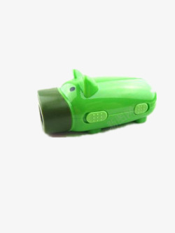 塑料外壳绿色小猪手电筒高清图片