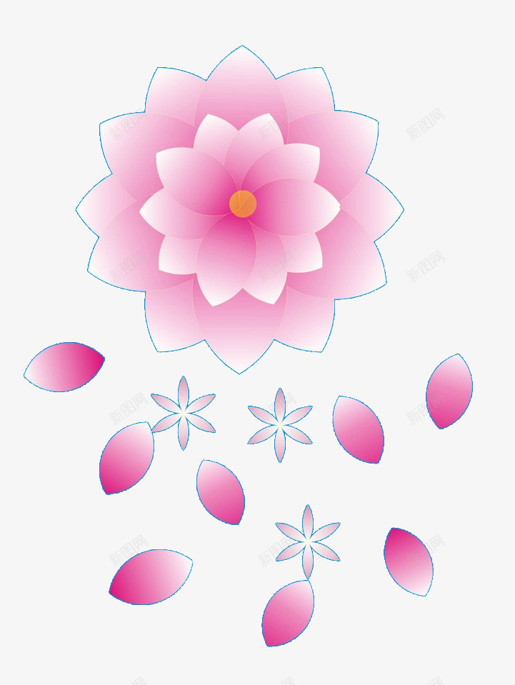 装饰粉贴图png免抠素材_新图网 https://ixintu.com 创意花 粉色 装饰 贴图