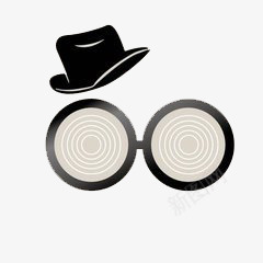 眼镜png免抠素材_新图网 https://ixintu.com 同心圆 圆形 帽子 黑色