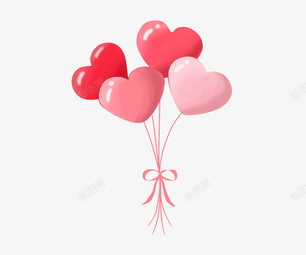 水彩手绘心型气球psd免抠素材_新图网 https://ixintu.com 手绘可爱的气球 气球 水彩手绘心型气球 爱心气球